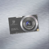 密集したデジタルカメラのカメラマン マグネット名刺 (インサイチュ)