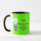 密集した蛍光灯の球根(CFL)のマグ マグカップ (左)