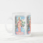 富および繁栄のLAKSHMIの女神 フロストグラスマグカップ (左)