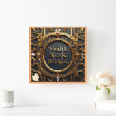 「富つながり」 スクエア壁時計 (ホーム)