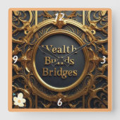 「富つながり」 スクエア壁時計 (正面)