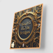 「富つながり」 スクエア壁時計 (傾斜)