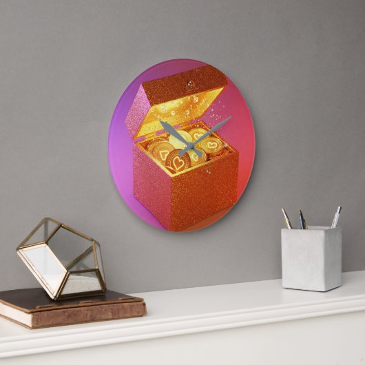 富の旅A ラージ壁時計 (オフィス)