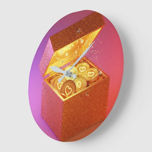 富の旅A ラージ壁時計 (傾斜)