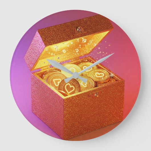 富の旅A ラージ壁時計 (正面)