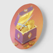 富の旅C ラージ壁時計 (傾斜)