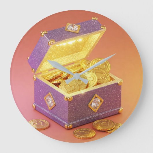 富の旅C ラージ壁時計 (正面)