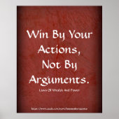 富の法則あなたの行動によって勝つ赤 ポスター (正面)