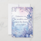 富の確認カード、瞑想カード (正面)