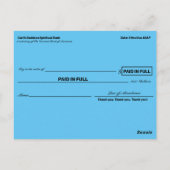 富を現す存在量のチェック ポストカード (裏面)