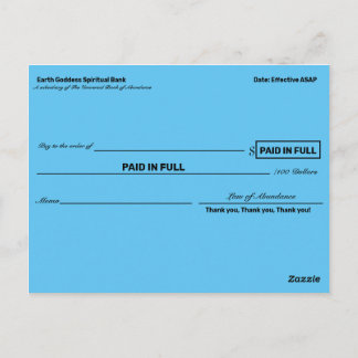 富を現す存在量のチェック ポストカード