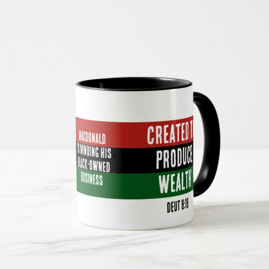 富を生み出すために設立された黒人経営の事業 マグカップ (正面右)