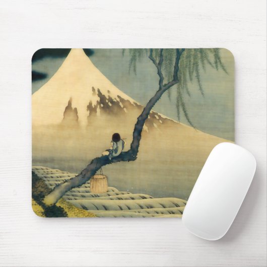 富士と少年、北斎富士山および男の子、Hokusai、Ukiyo-e マウスパッド (マウス)