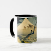 富士と少年、北斎富士山および男の子、Hokusai、Ukiyo-e マグカップ (正面左)