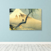 富士と少年,北斎山富士と少年，北斎，浮世絵 キャンバスプリント (インサイチュ (ウッドフロア))