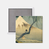 富士と少年,北斎山富士と少年,北斎,浮世絵 マグネット (正面/裏面)