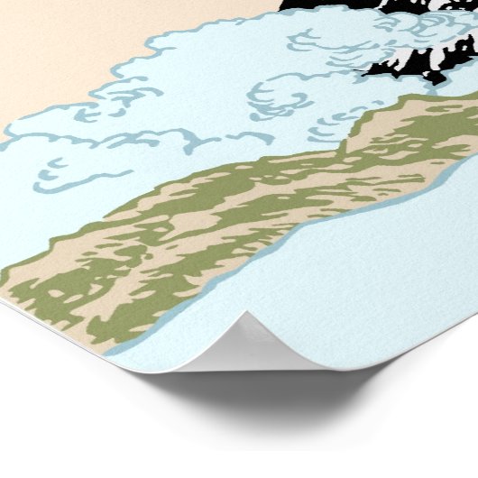 富士と桜 ポスター (角)