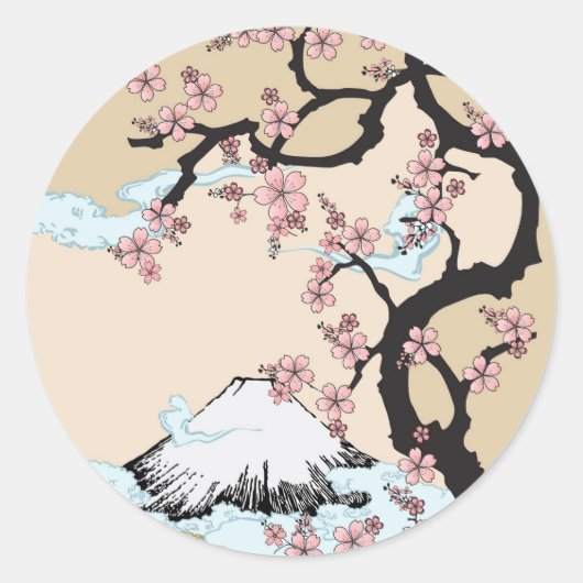 富士と桜 ラウンドシール (正面)