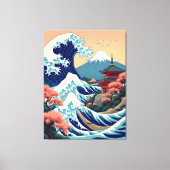 富士ジャパンのヴィンテージ旅行イラストレーション キャンバスプリント (正面)