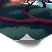 富士ジャパンのヴィンテージ旅行イラストレーション ポスター (角)