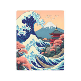 富士ジャパンのヴィンテージ旅行イラストレーション メタルプリント