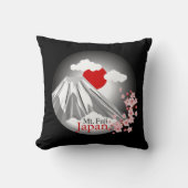 富士山さくらんぼ花抽象芸術風景 クッション (正面)