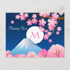 富士山さくらんぼ花春ジャパン夜桜 ポストカード