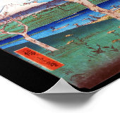 富士山とさくらんぼの花見、広重 ポスター (角)