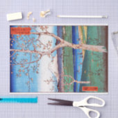 富士山とさくらんぼの花見、広重 薄葉紙 (クラフト)