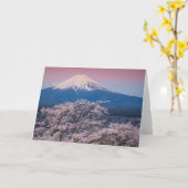 富士山とさくらんぼの花 カード (黄色い花)