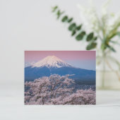 富士山とさくらんぼの花 ポストカード (スタンド正面)