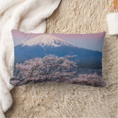 富士山とさくらんぼの花 ランバークッション (ブランケット)