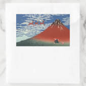 富士山とクリスマスを楽しめるアー日本のト 長方形シール (バッグ)
