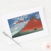 富士山とクリスマスを楽しめるアー日本のト 長方形シール (封筒)
