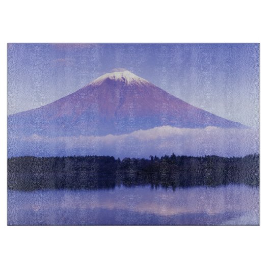 富士山とレンズ雲、 本栖湖、 カッティングボード (正面)