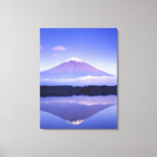 富士山とレンズ雲、 本栖湖、 キャンバスプリント (正面)