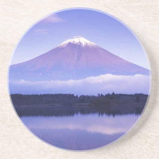 富士山とレンズ雲、 本栖湖、 コースター (正面)