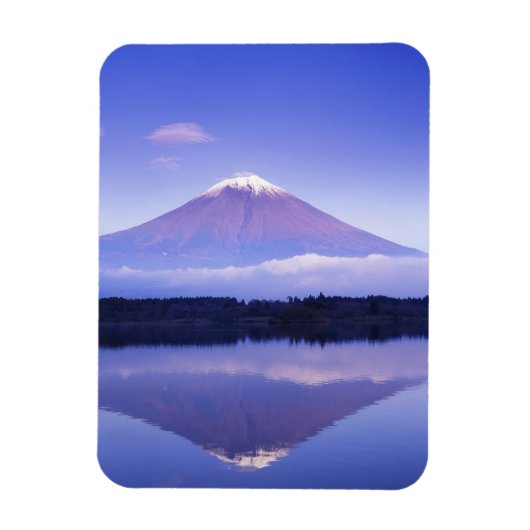 富士山とレンズ雲、本栖湖、 マグネット (縦)