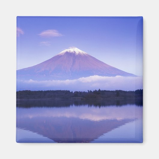 富士山とレンズ雲、 本栖湖、 マグネット (正面)