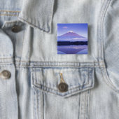 富士山とレンズ雲、 本栖湖、 缶バッジ (インサイチュ)