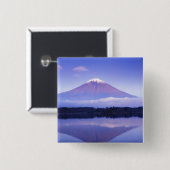 富士山とレンズ雲、 本栖湖、 缶バッジ (正面&裏面)