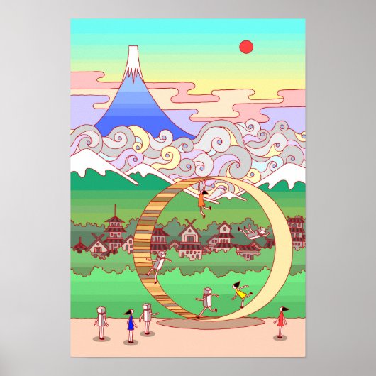 富士山と大きな輪 ポスター (正面)
