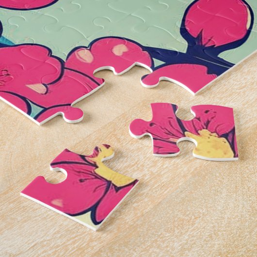 富士山と桜のポップアートパズル 和モダンな風景 ジグソーパズル (側面)