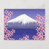 富士山と桜の花 ポストカード (正面)