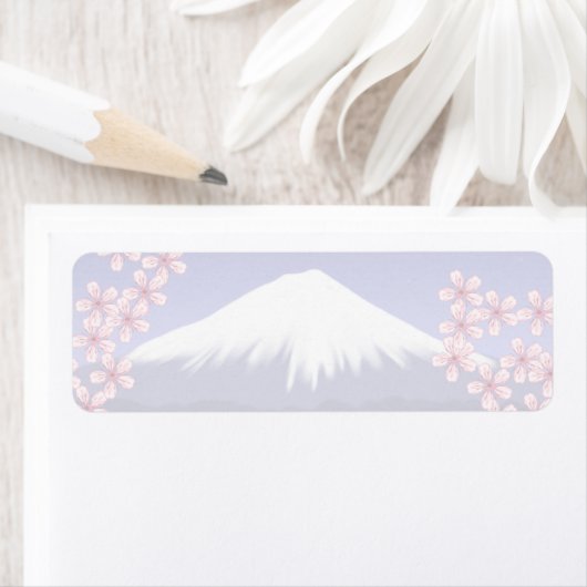 富士山と桜の花 ラベル (インサイチュ)