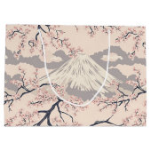 富士山と桜 – 日本風 (2) ラージペーパーバッグ (裏面)