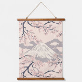 富士山と桜 – 日本風 (2) 吊り下げ型タペストリー (正面)