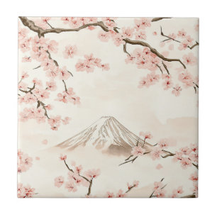 富士山と桜 – 日本風 (3) タイル