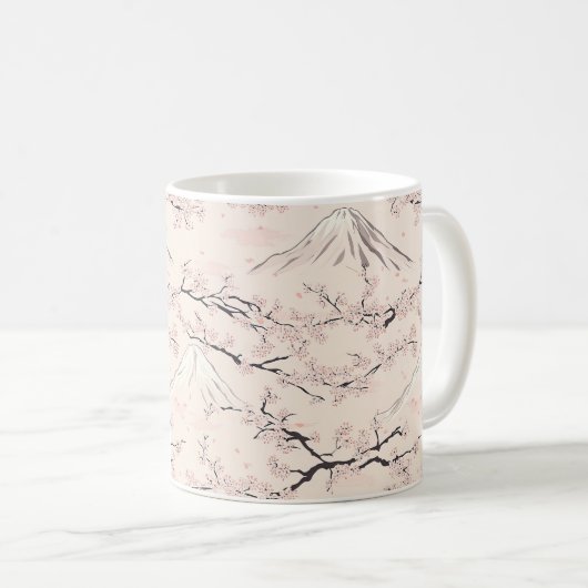 富士山と桜 – 日本 コーヒーマグカップ (正面右)