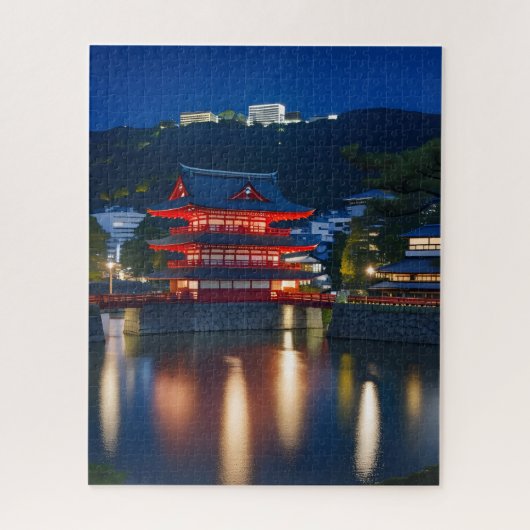 富士山と紅葉( Mount Fuji and autumn leaves) ジグソーパズル (縦)